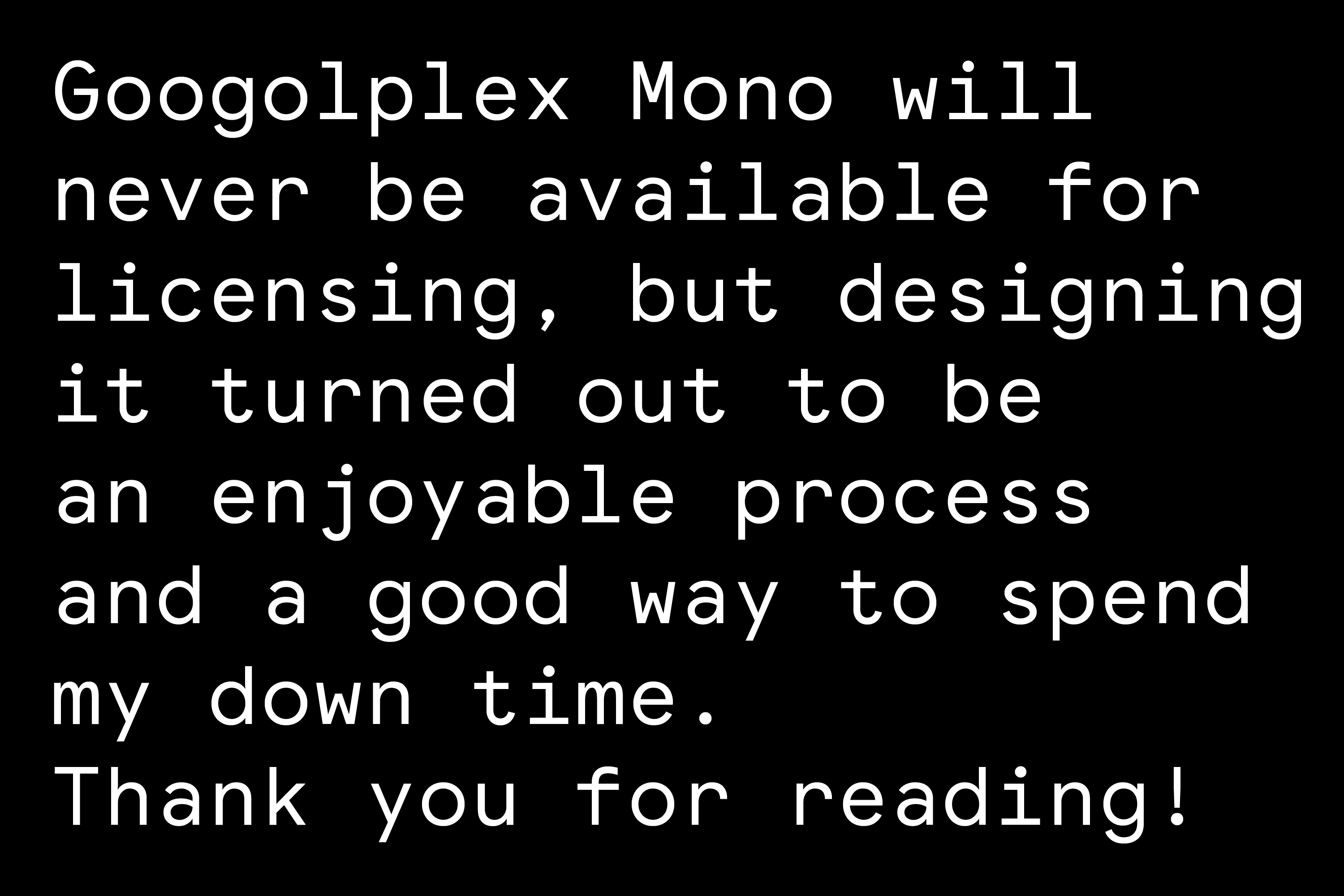 Gabe Ferreira: Googolplex Mono — Sample words (part 15).