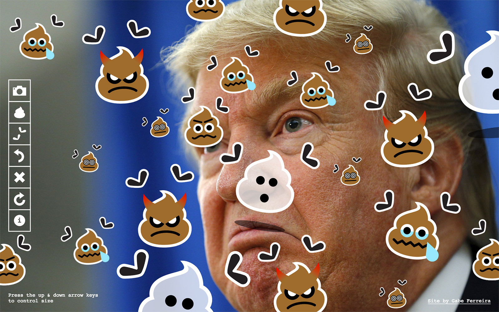 Gabe Ferreira: Poop on Trump — Emoji painting.